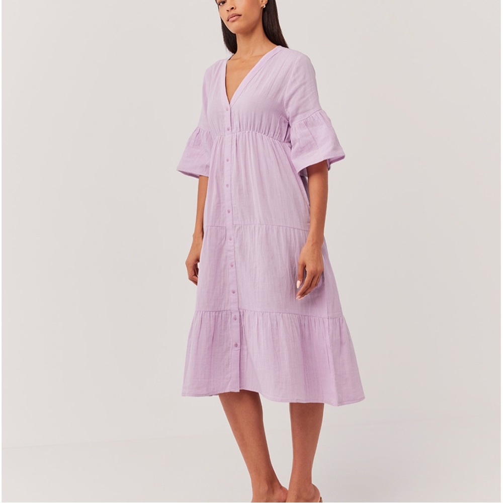 Pact The Coastal Midi Dress Lavender